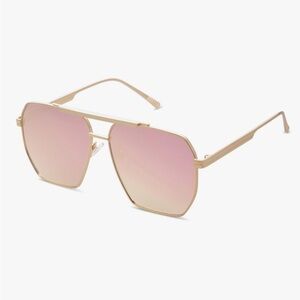 Gold Sunglasses with Pink Lenses